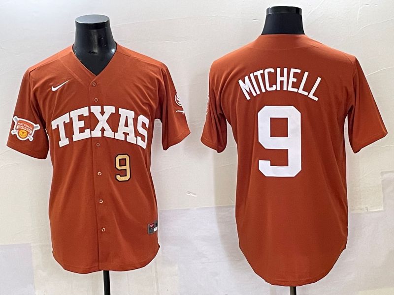 Men 2025 Texas Longhorns #9 Mitchell Brown Joint Name Nike NCAA Jersey style 7->ncaa teams->NCAA Jersey